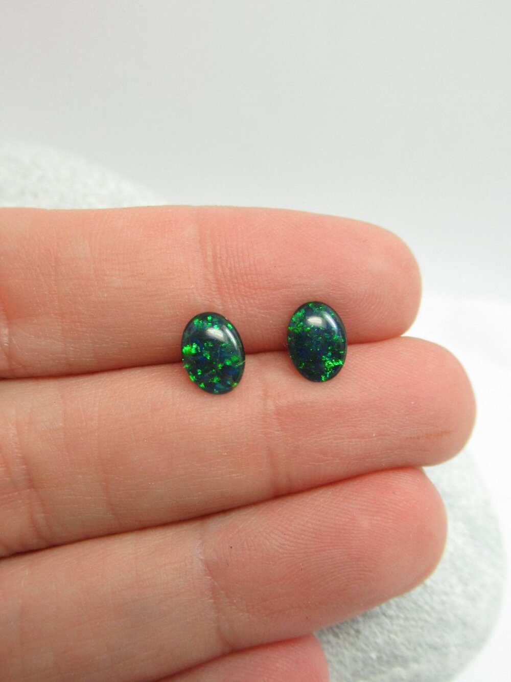 Opal triplet earrings